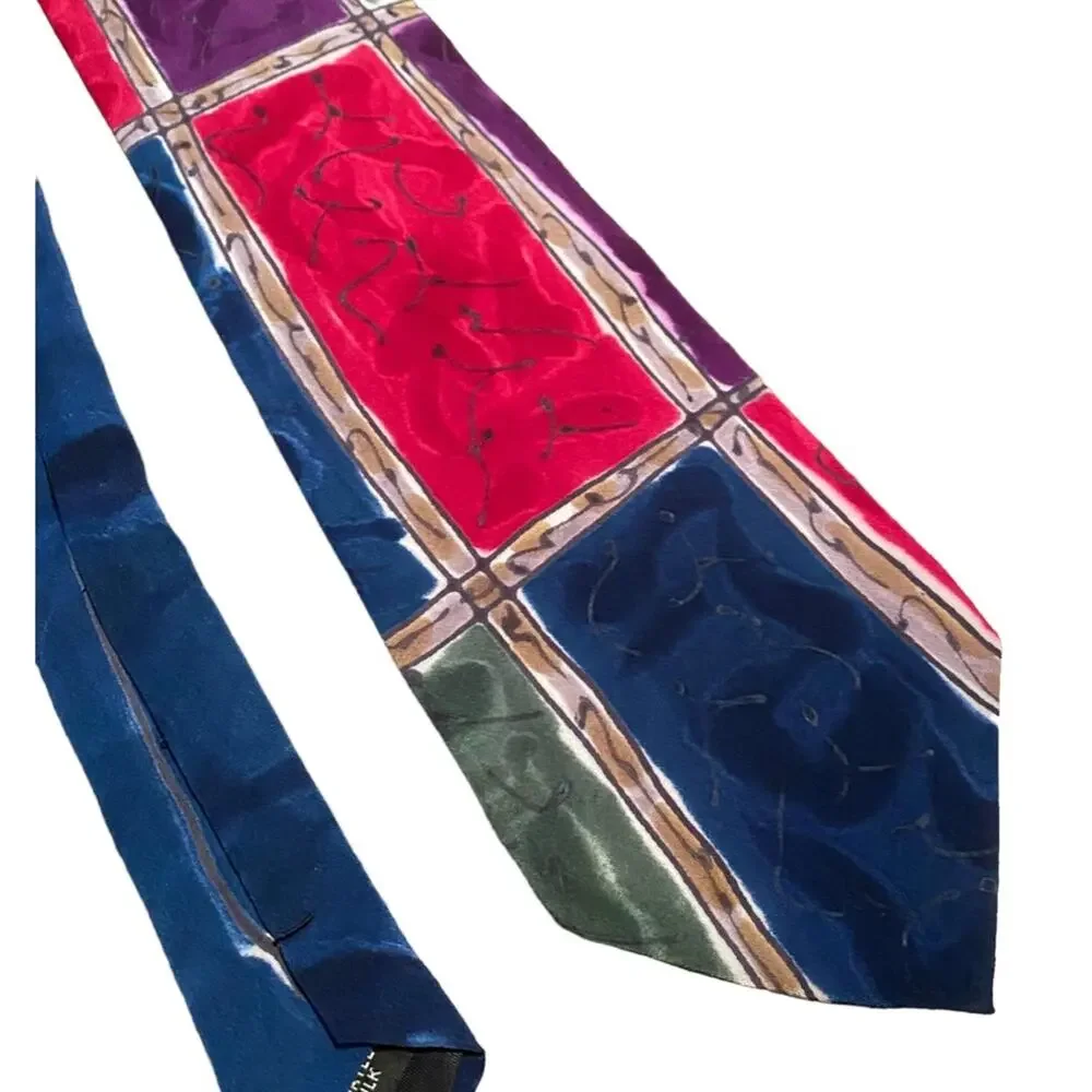 Robert Daskai Hand Painted tie 100% Silk Made in the USA